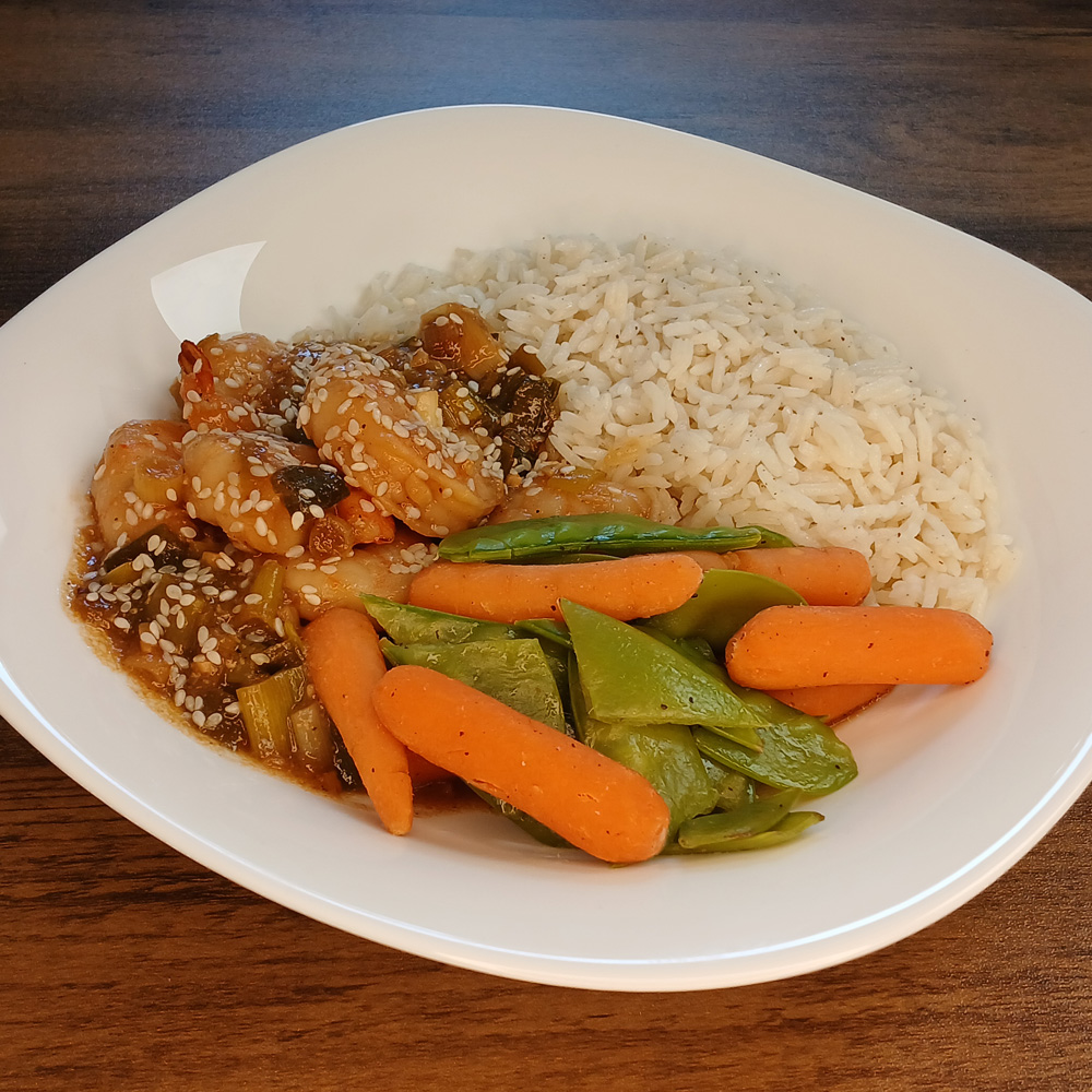 Sauté de crevettes à la thaï